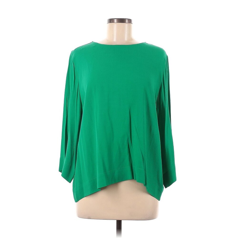 Anthropologie Sam & Lavi Emerald Relaxed Green Top Sz S Classic Minimalist Vacay